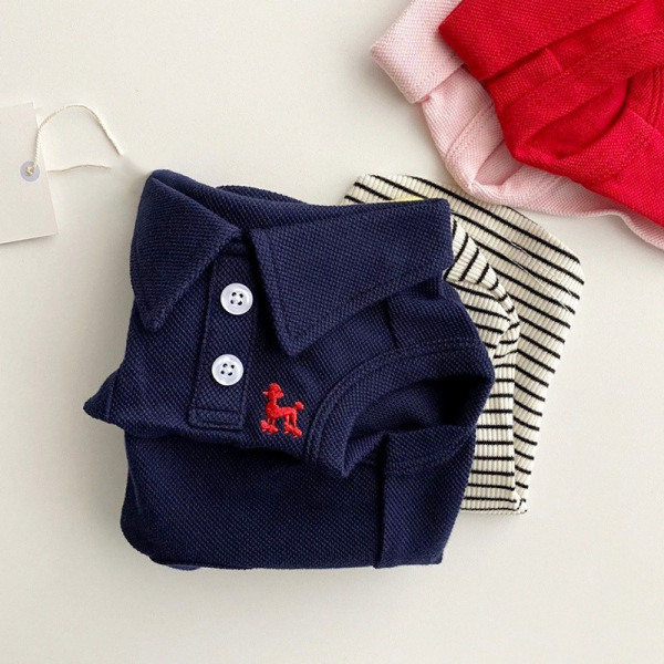 Pet summer solid color polot shirt puppy puppies spring thin…