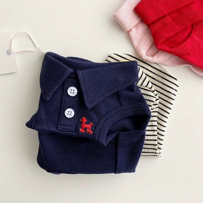 Mascotas verano color sólido Polo camiseta cachorro primavera delgada transpirable gato dos piernas chaleco ropa de peluche