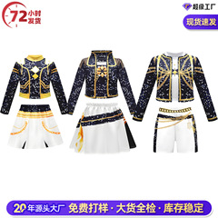 2025亚马逊新款女孩恶魔猎人服装打歌服流行歌手3D印花女童装套装
