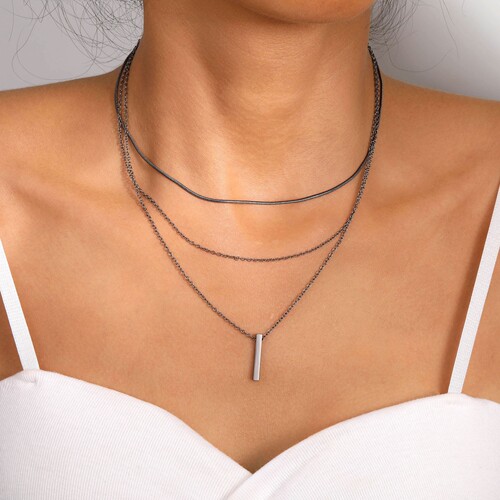 European and American Retro New Light Luxury Niche Set Necklace Simple and Elegant Fashionable Women's Single-Strand Necklace Series