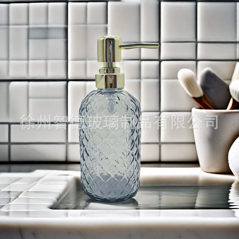 Comercio exterior moderno infeng champú transparente gel de baño desinfectante para manos acondicionador de vidrio bomba de presión botella de vidrio