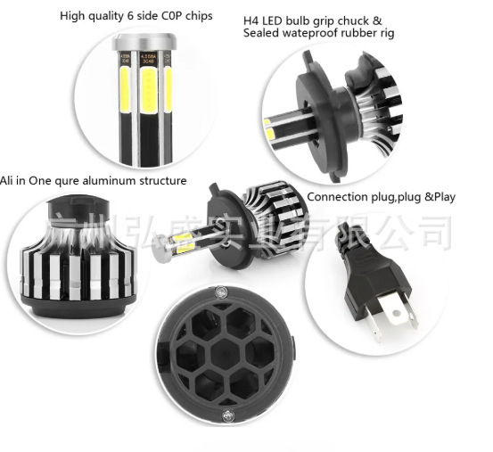 Tcyato 6-Sided Manufacturer Wholesale Car Led Headlights Six-Sided 360-Degree Illumination Front Headlights Modified High and Low Beam Motorcycle