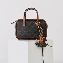 2025牛皮老花小方包百搭手提包女式斜挎包手提包百搭单肩包迷你包