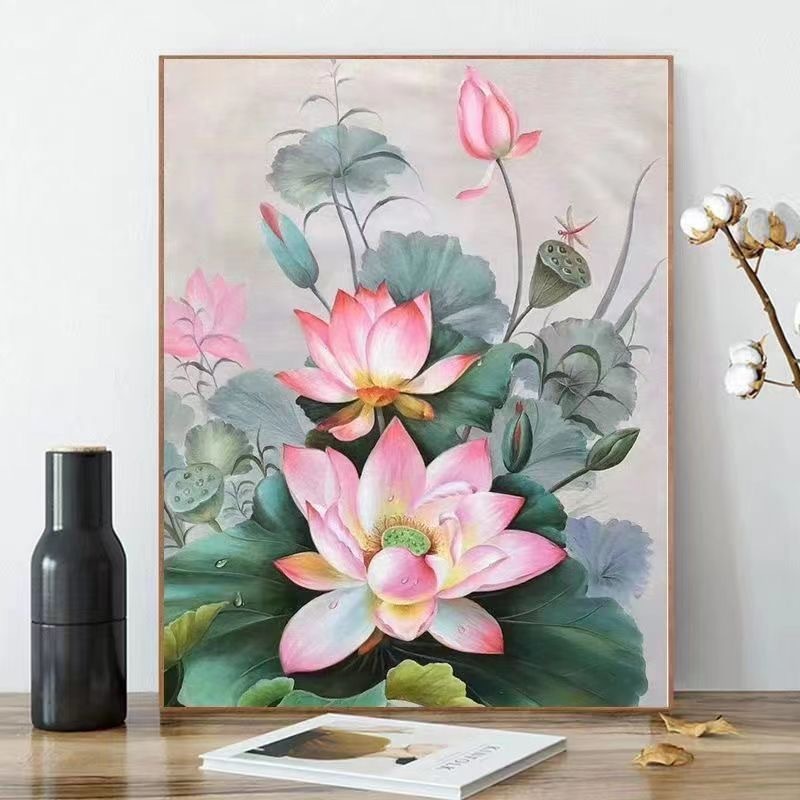 30種類の花卉diyデジタル油絵の震え音電気商が次々と露店を出してバラの手描き装飾画を卸売りした|undefined