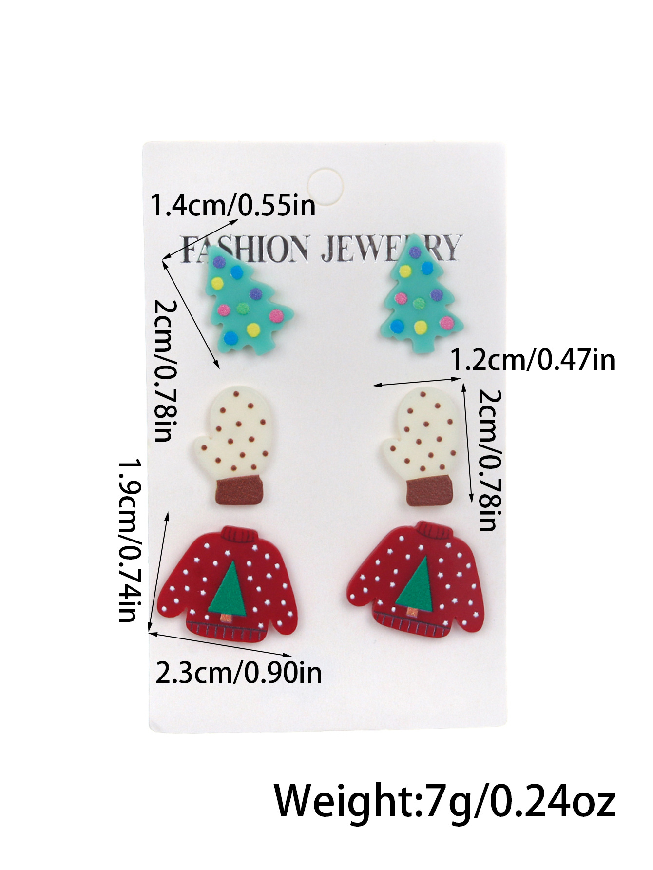 Acrylic Material 1 Set Cute Christmas Tree Gingerbread Arylic Drop Earrings Ear Studs