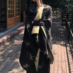 正反两穿针织斗篷披肩女外搭配裙子2025新款围巾早秋新品套装裙子