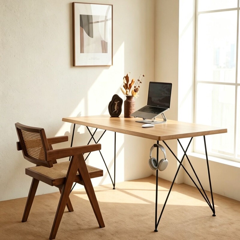 Nordic solid wood desk, simple home office desk, bedroom gaming desk, modern long computer desk