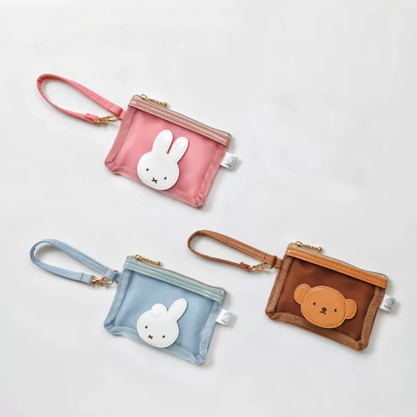 In-Stock Rabbit and Bear Mesh Pendant Key USB Drive Storage Bag Coin Purse Mini Earphone Bag Miscellaneous Small Hanging Bag