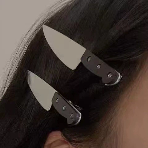 Кармашковая нож-подделка заколка Hair Clip, мини-металлический имитационный клинок для волос, 0.005 кг