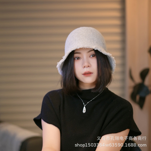 大头围遮阳帽子女2025新款复古美拉德渔夫帽日系百搭素颜毛边盆帽|undefined