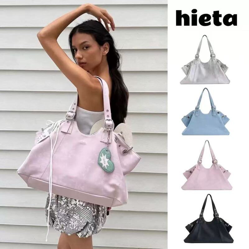 Korean Niche 5 New Hieta Rivet Tote Bag Yk Large Capacity Fashionable Versatile Shoulder Handbag