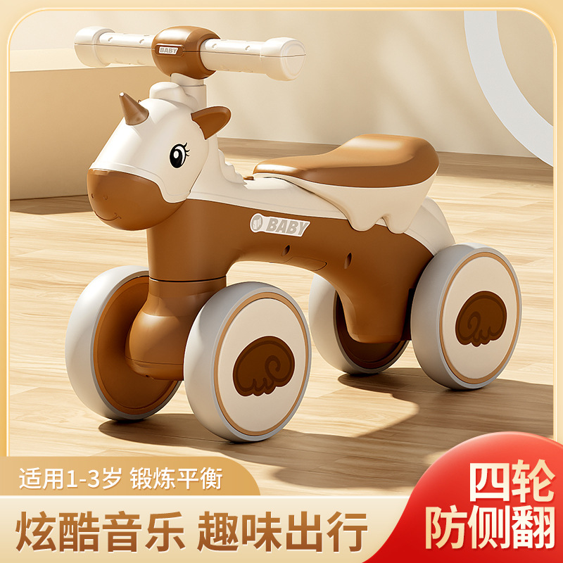 Baby Scooter, Kidsren's Balance Car, 1-3 Years Old Baby Without Pedal Sliding Walker, Toddler Educational Four-Wheeler