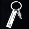 Safe driving wings pendant Drive Safe I need you here car keychain stainless steel