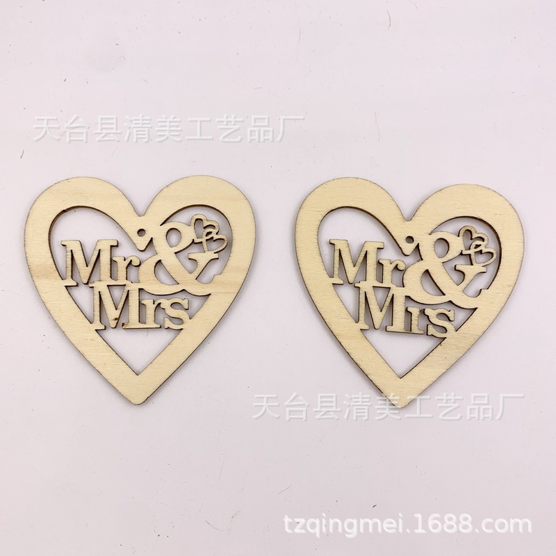 Artesanías navideñas, tallado, decoración de amor, adornos de madera, accesorios de bricolaje, decoración del hogar, adornos colgantes de pareja