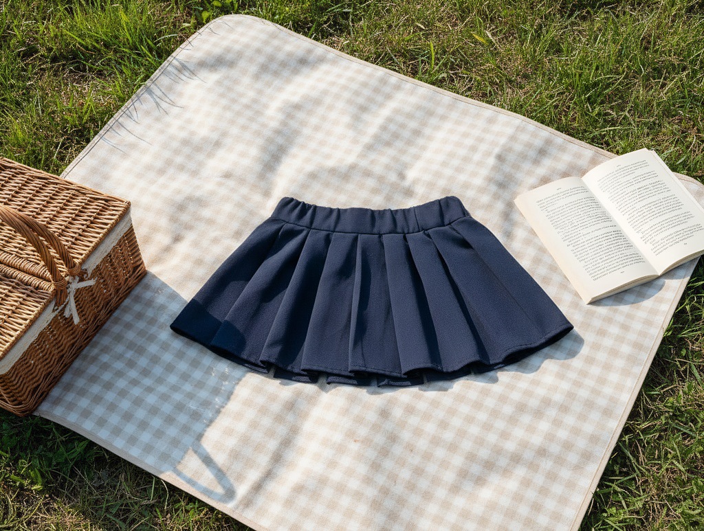 036#Navy blue skirt
