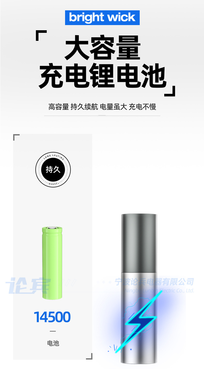 Built-in battery USB charging portable small flashlight, outdoor multi-functional mini gift lamp, strong light LED flashlight pic 9