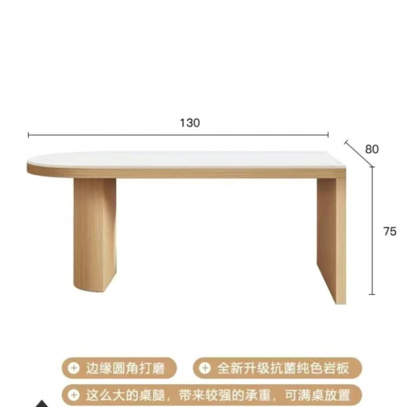 Madera moderna y simple crema de madera semi-círculo nórdica mesa de comedor de madera maciza mesa de pared doméstica pequeña