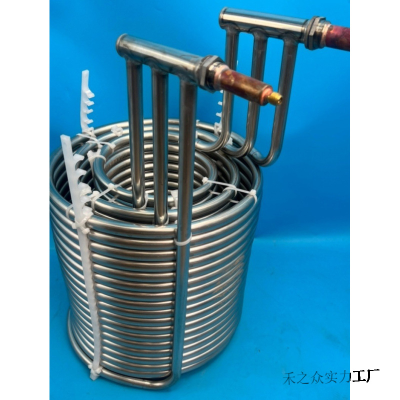 工业冷水机5P制冷换热冷却器厂家3P盘管10匹304不锈钢蒸发器P
