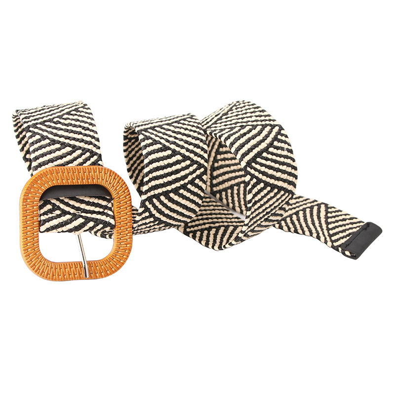 Cinturón corsé de mujer en paja trenzada estilo mori versátil_voghion.com