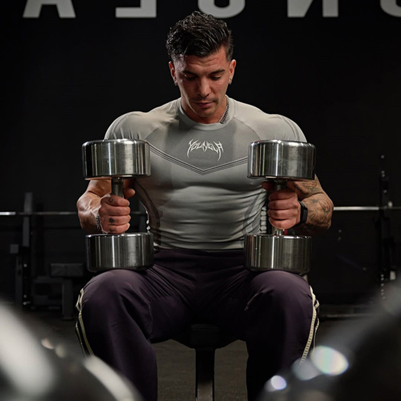 American Young Fitness Clothing Men's Outdoor Sports Training Base Layer Tight-Fitting Quick-Drying Slim Fit Muscle-Revealing T-Shirt