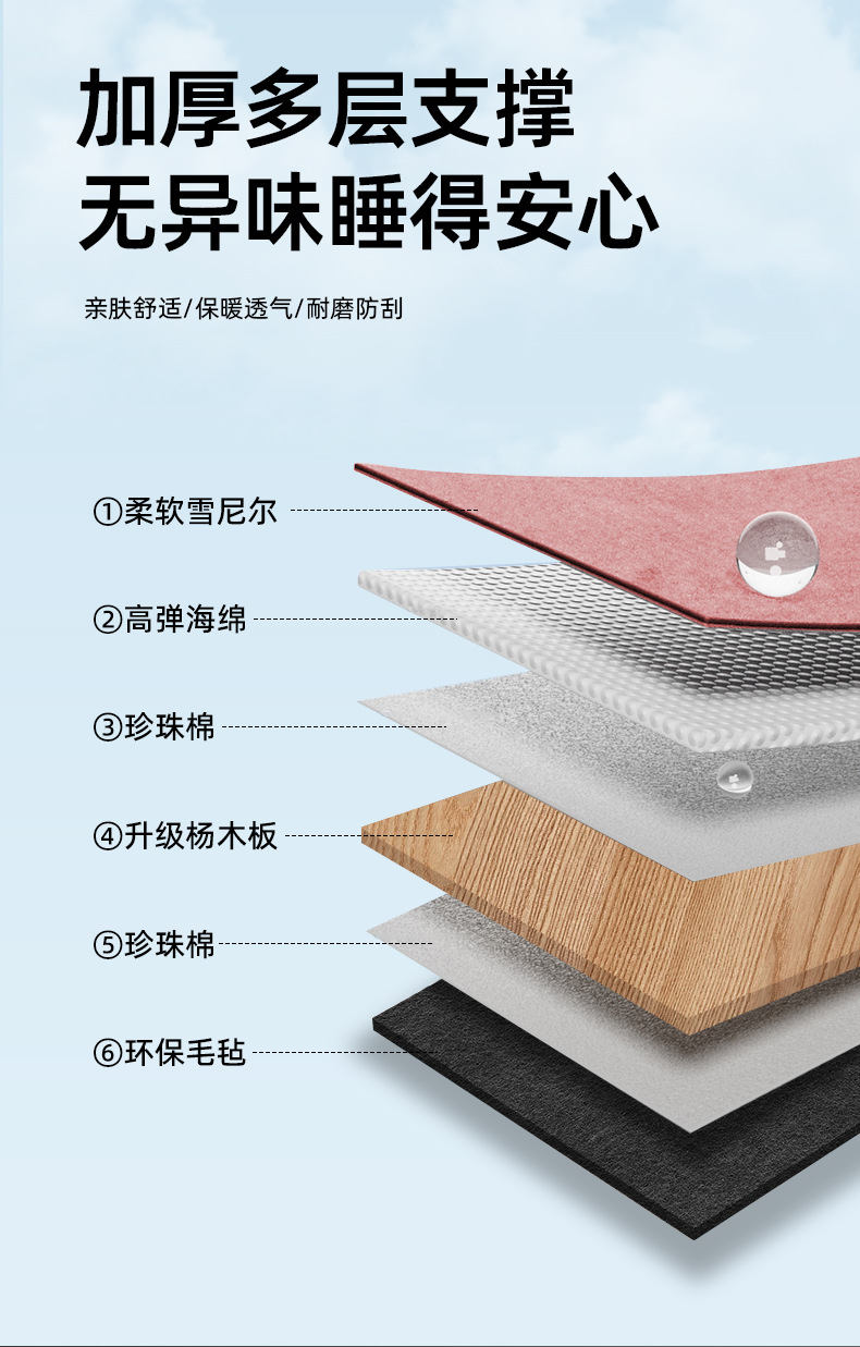Factory direct sales of car mattresses, customizable car rear seat cushions, chenille car air beds, essential for self-driving trips