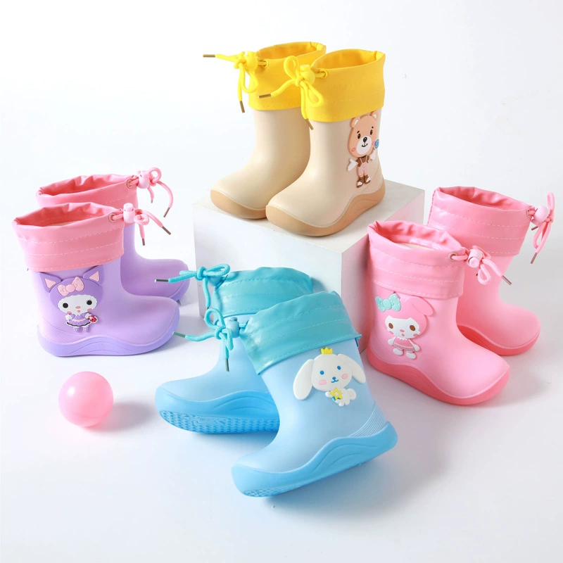 Детская дождевая обувь для мальчиков Детские нескользящие дождевые сапоги для девочек Четыре сезона универсальная детская водная обувь водонепроницаемая детская женская резиновая обувь