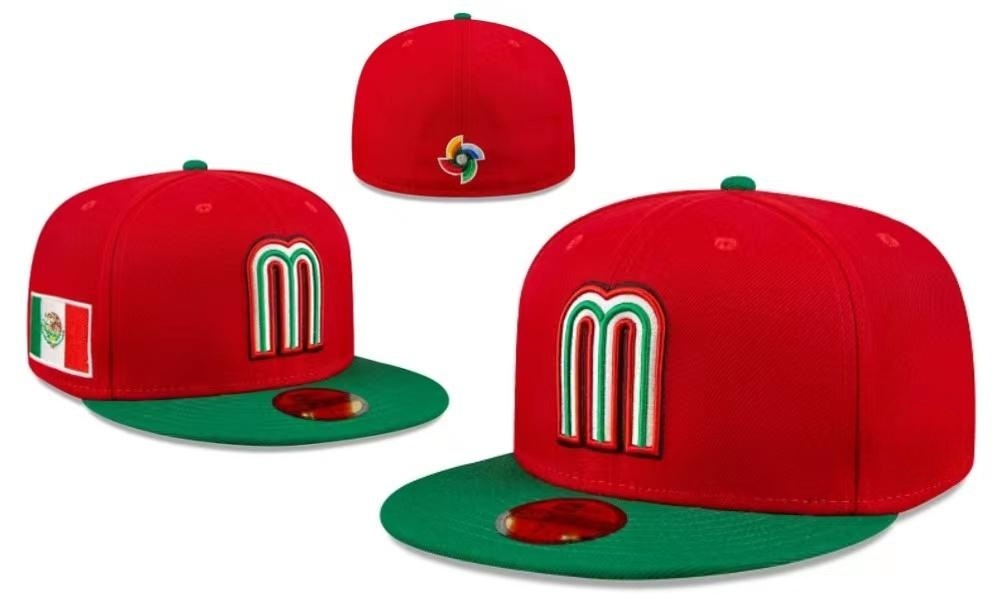 Suministro directo de fábrica Equipo nacional mexicano Bordado de viento logotipo de coche gorra de béisbol letra mMéxico estilo mexicano