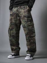 I 95637 American Camo Loose Cargo Pants ��ʽ�Բʿ���ֱͲ��װ