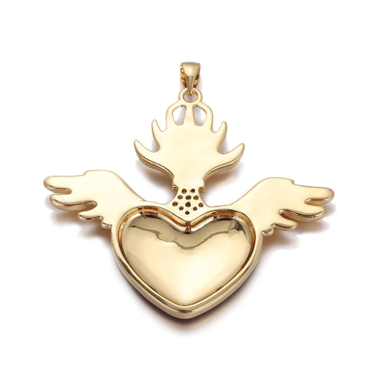 5g Weight Pendant, Chain Jewelry Making Type Copper Chain Material 1 Piece Quantity Holiday, Daily Occasion Copper Material Portrait, Heart Shape Pattern Unisex Gender Plating Design Retro, Simple Style Style 1 Piece Copper Portrait Heart Shape Pendant Chain 12