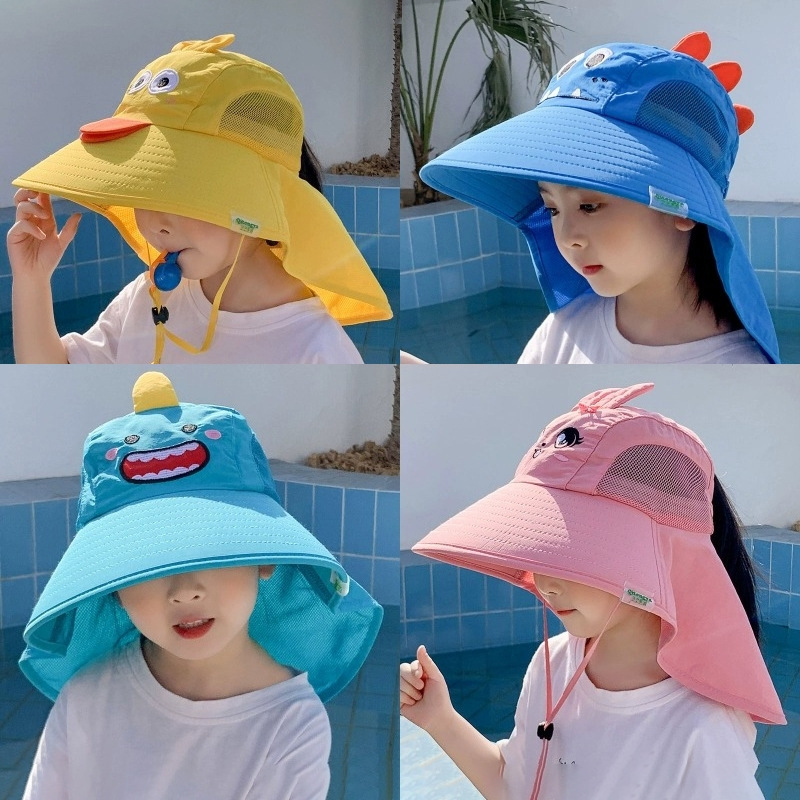 Nuevos niños bonitos animales sombreros solares para niños y niñas sombreros de sol anti-UV de verano sombreros de pescador de primavera y otoño