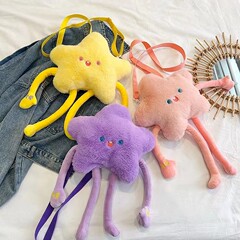 Summer Cute Pink Star Plush Doll Bag Small Women's 2023 New Trend Crossbody Bag Birthday Gift