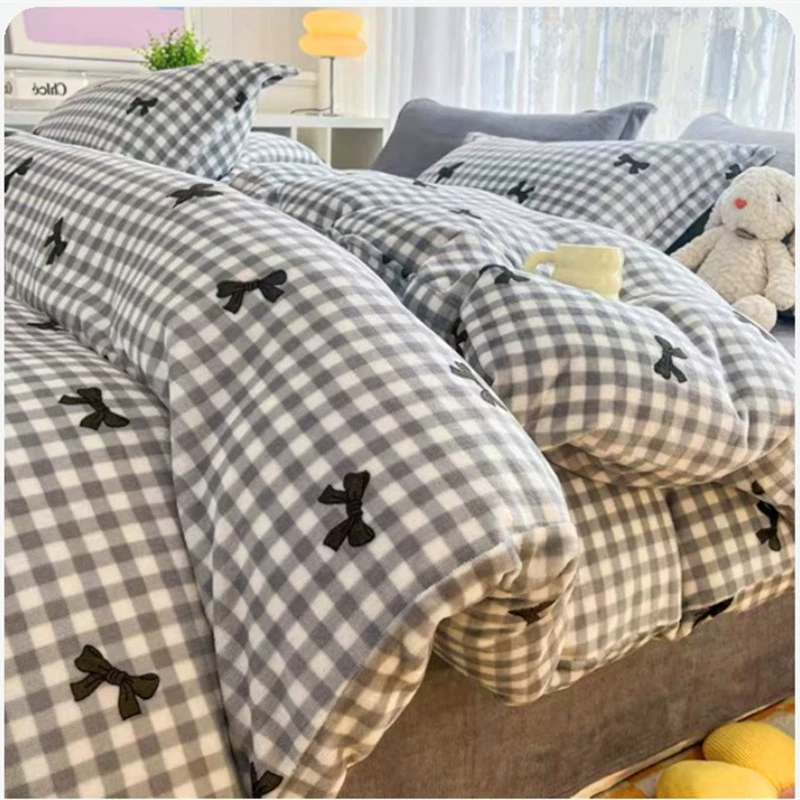 Зимний плюшевый молочный пух стеганое одеяло утолщенное коралловое пуховое одеяло плюшевое 1,5 одиночное двойное осеннее и зимнее фланелевое одеяло