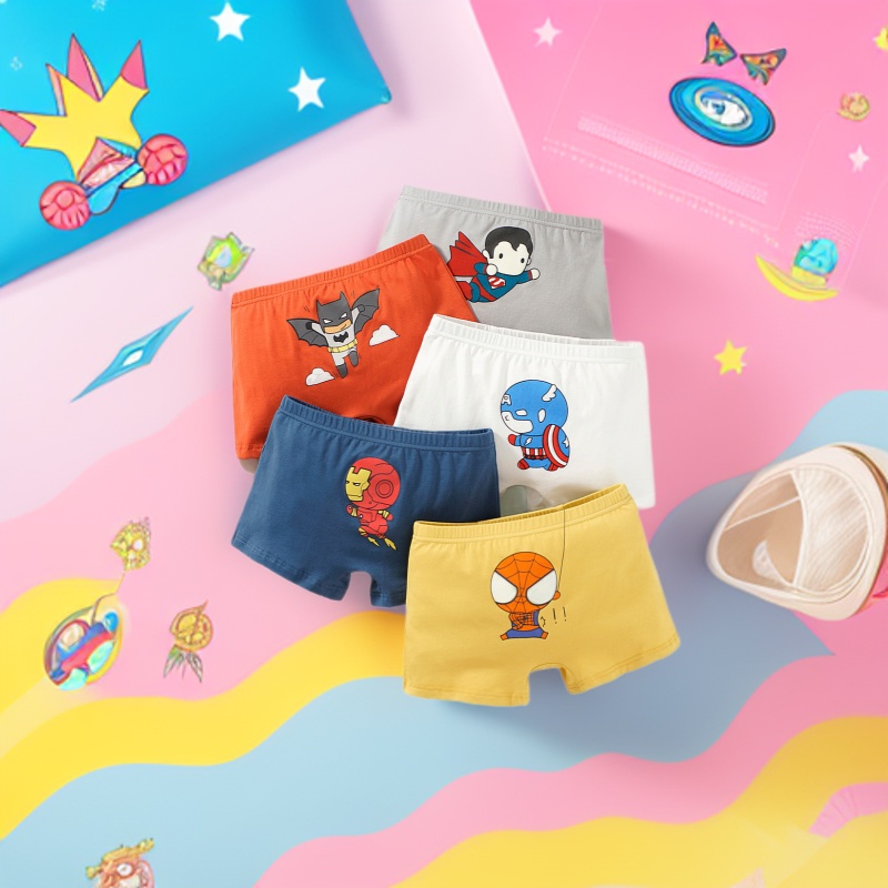 Children's underwear cartoon children's boxers student baby shorts 95% combed cotton boys' underwear factory wholesale