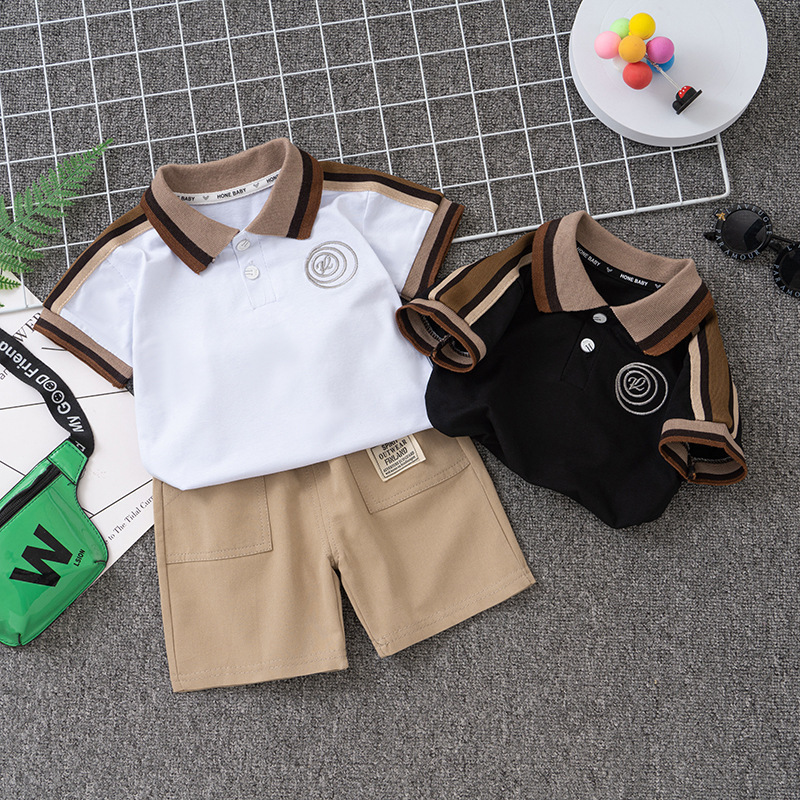 Klassisches Polo- und Shorts-Set für Babyjungen, weiche Baumwoll-Spielkleidung für Kleinkinder und Babys von 0-5 Jahren_voghion.com