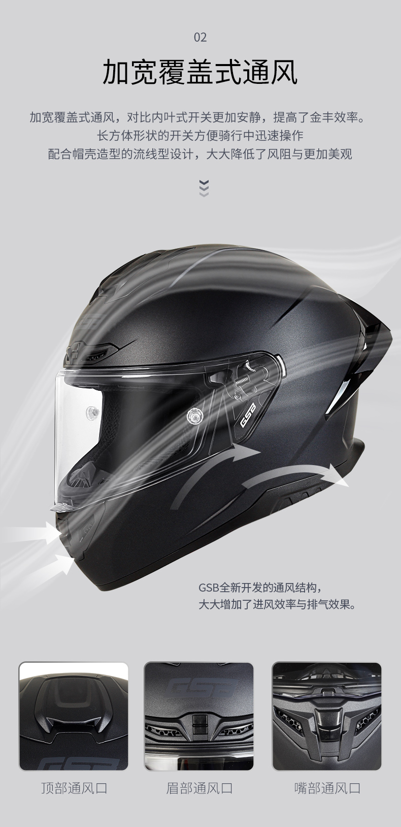 GSB Donglai Also Co-branded Motorcycle Helmet Full Face 361GT