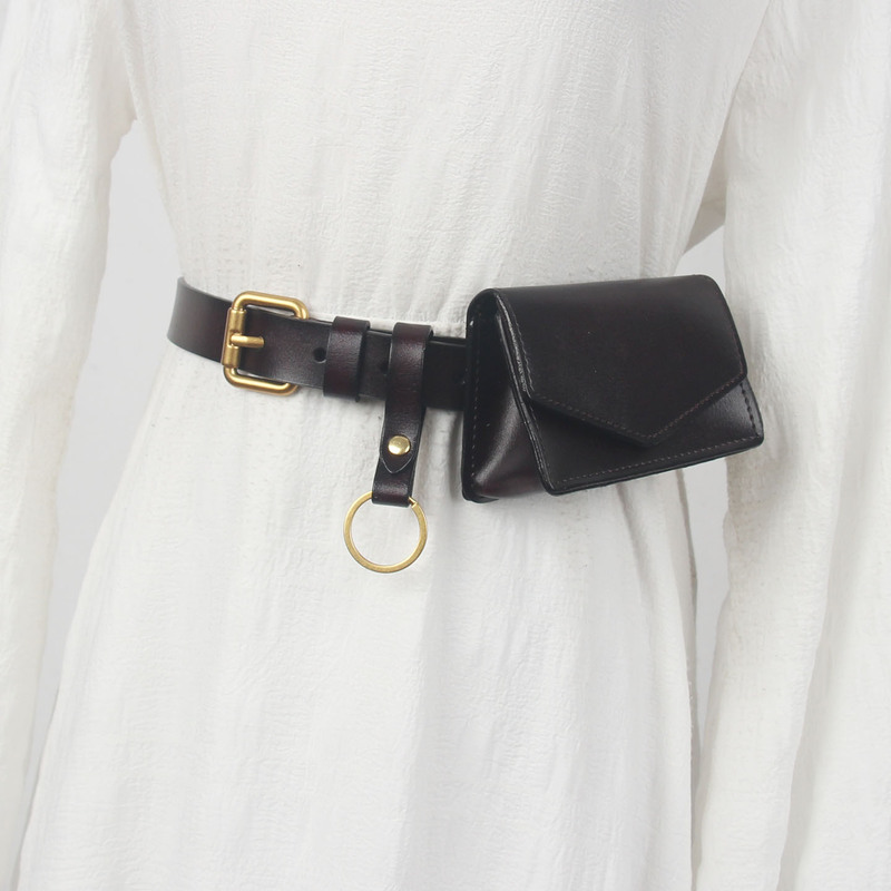 Women's Genuine Leather Belt with Small Waist Bag, 2026 New Model, Decorative Accessory for Dresses, High-End Coat, Sweater, Mini Leather Belt Women's Genuine Leather Belt with Small Waist Bag, 2026 New Model, Decorative Accessory for Dresses, High-End Coat, Sweater, Mini Leather Belt