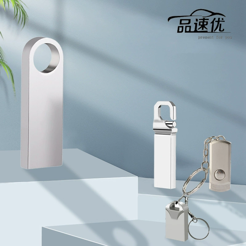 U диск Новый Металл Вращающийся маленький толстый U диск креативные надписи Модные торги бизнес-подарок U диск оптом