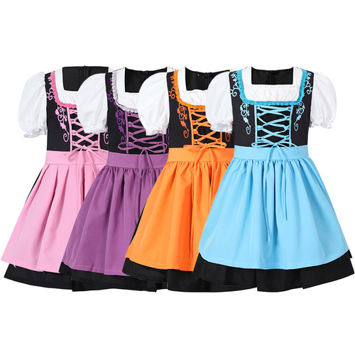 Foreign trade source Halloween costumes cute children beer festival short skirts multi-color campus activities girls' clothing