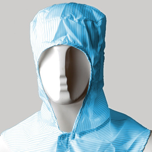 Dongguan direct sales anti-static shawl cap blue and white ear net dust-free shawl cap Velcro collar clean cap