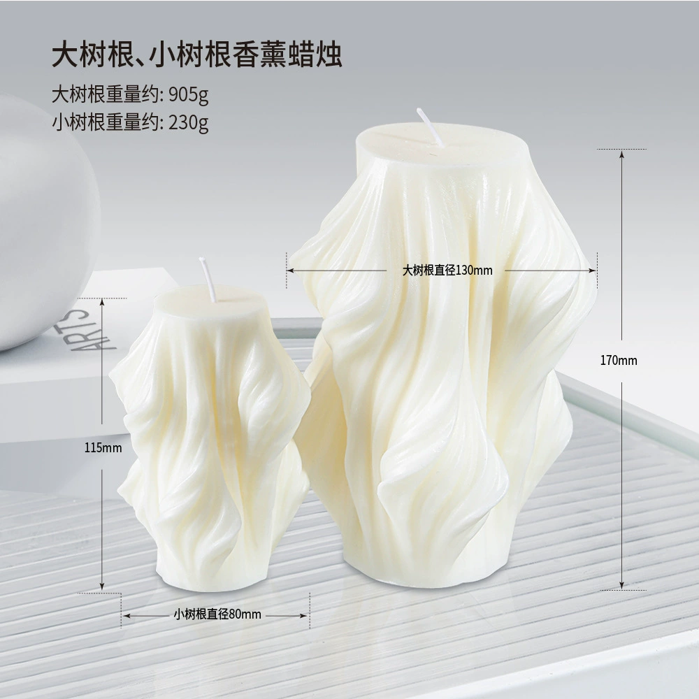 Aromatherapy candle handmade white geometric 40, nordic style decorative shapes
