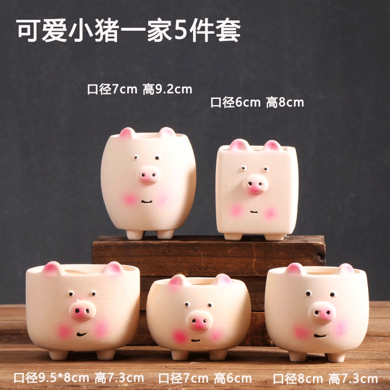 Creative Ceramic Flower Pot, Handmade Factory Direct, Assorted Decorative Designs, Small 7–10 cm