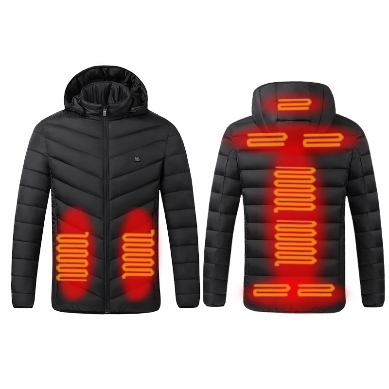 Nine piece, 9-zone constant temperature jacket for men in winter, USB charging, thermal protection, cotton electric_voghion.com
