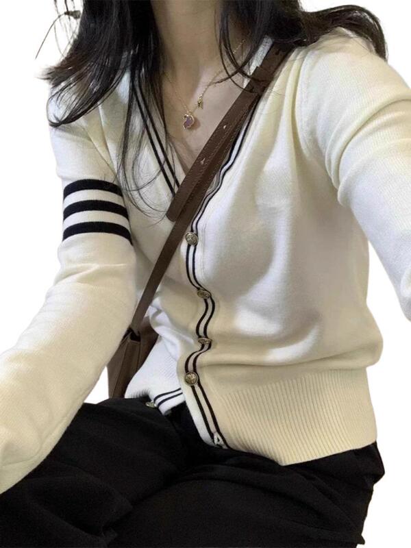 开衫针织外套女2025秋季新V领长袖百搭外穿小香风外搭高级感上衣|undefined