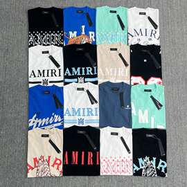 Amiri 美式潮牌高街男女情侣同款宽松半袖T恤夏季薄款圆领短袖