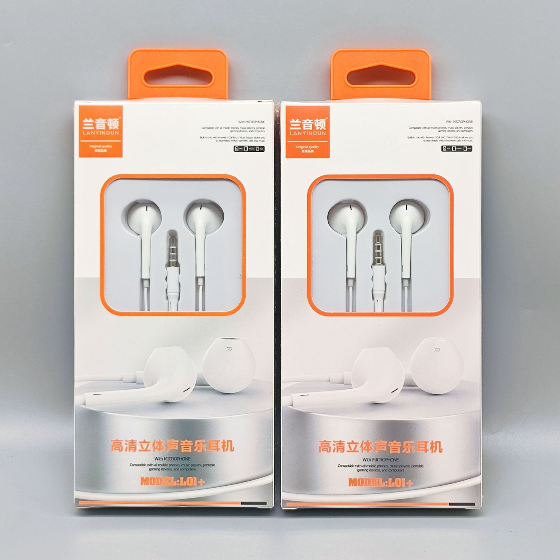Auriculares atados con alambre del teléfono móvil de 3,5 m para el agujero redondo de OPPO Huawei vivo Android en el