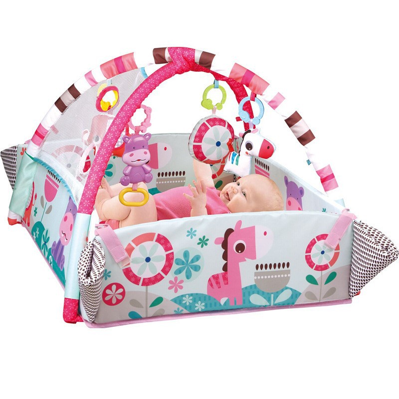 Cinco en uno música de rastreo juego Mat multifuncional educación temprana educación fitness rack bebé juguete bola piscina gateando mat