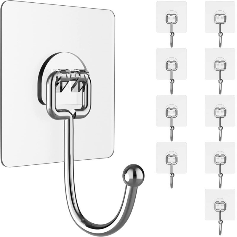 Adhesive Hooks, No-Drill, for Clothes, Kitchen, Wall, Traceless, Bathroom Hooks, Wall Adhesive Hooks, Strong Load-Bearing Adhesive Hooks, No-Drill, for Clothes, Kitchen, Wall, Traceless, Bathroom Hooks, Wall Adhesive Hooks, Strong Load-Bearing