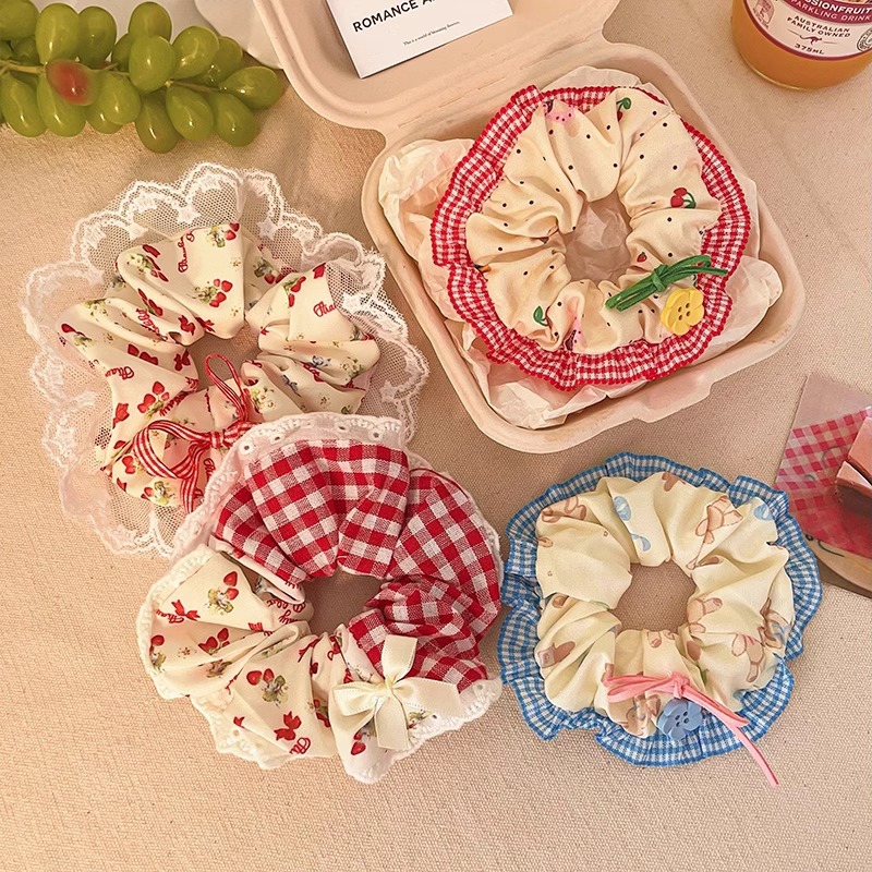 Coreano de alta calidad collar de cabello para mujeres de verano cabello de cola de caballo arco de encaje tocado de alta elasticidad