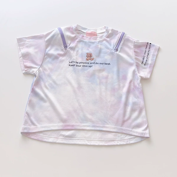 Pink-purple, with little bears, print