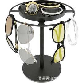 现货贴标代发太阳镜收纳架桌面展示架带托盘金属设计道具置物架